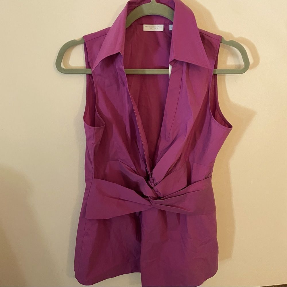 NEW YORK & COMPANY BLOUSE PURPLE, Sz Medium (1013) NWT